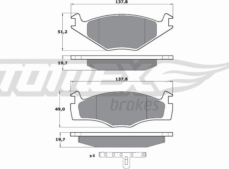 TOMEX brakes TX 10-53 - Тормозные колодки, дисковые, комплект autospares.lv