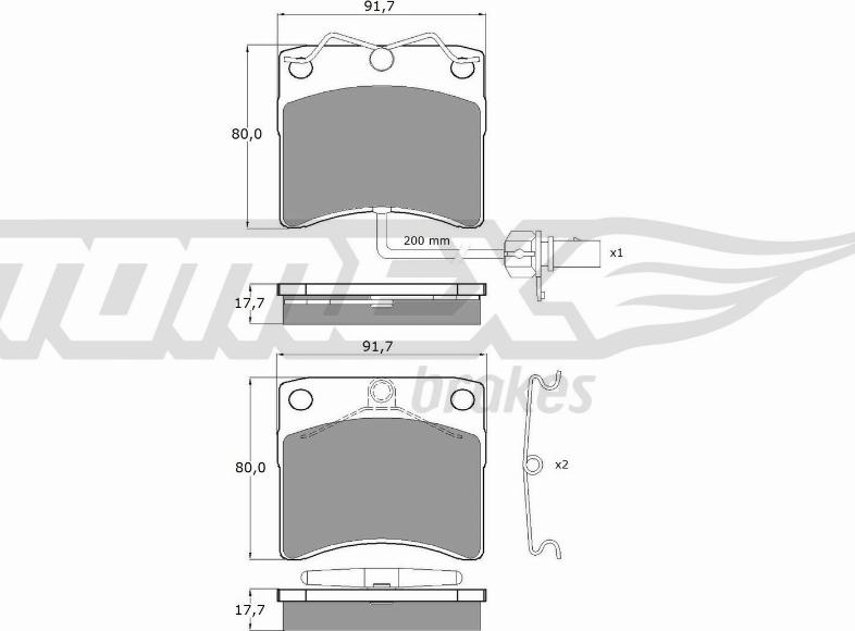 TOMEX brakes TX 10-641 - Тормозные колодки, дисковые, комплект autospares.lv