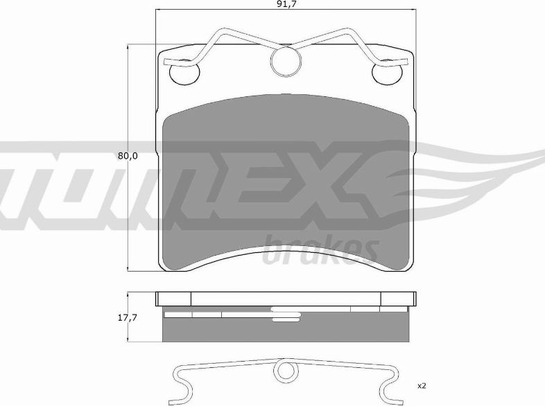 TOMEX brakes TX 10-64 - Тормозные колодки, дисковые, комплект autospares.lv