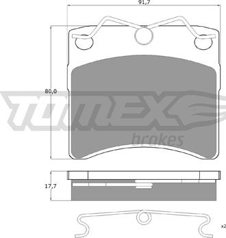 TOMEX brakes TX 10-64 - Тормозные колодки, дисковые, комплект autospares.lv