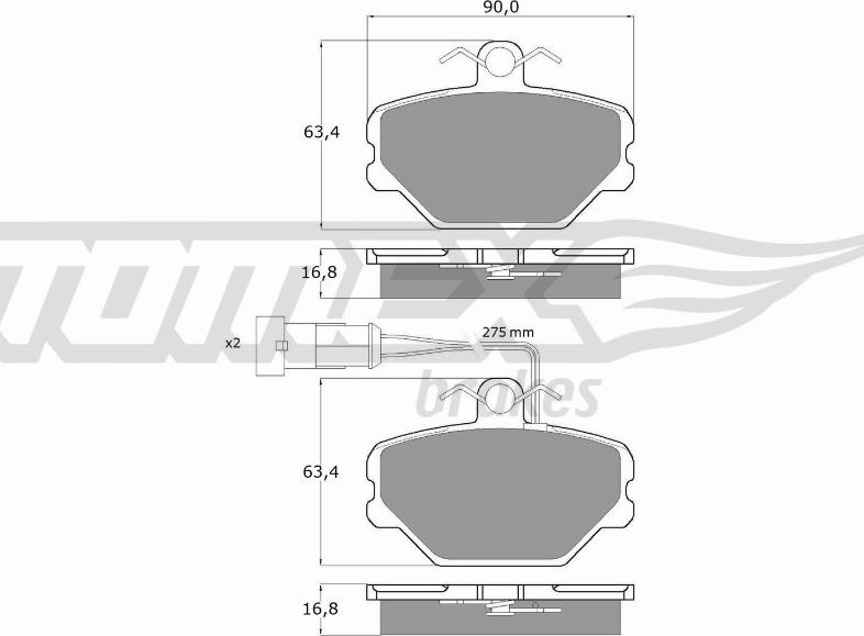 TOMEX brakes TX 10-61 - Тормозные колодки, дисковые, комплект autospares.lv