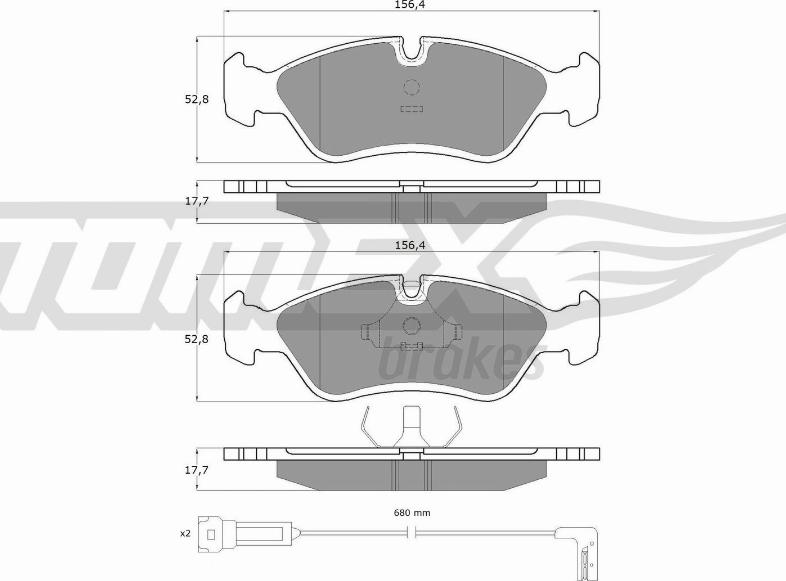 TOMEX brakes TX 10-681 - Тормозные колодки, дисковые, комплект autospares.lv