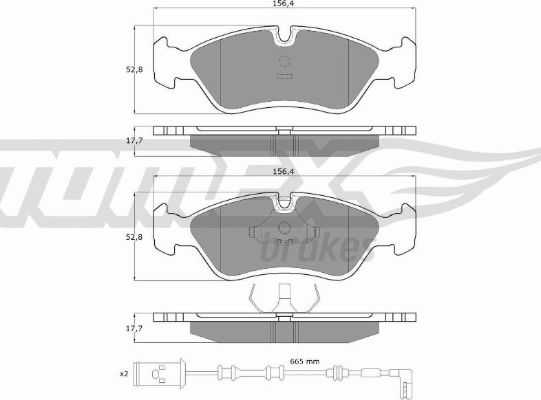 TOMEX brakes TX 10-682 - Тормозные колодки, дисковые, комплект autospares.lv