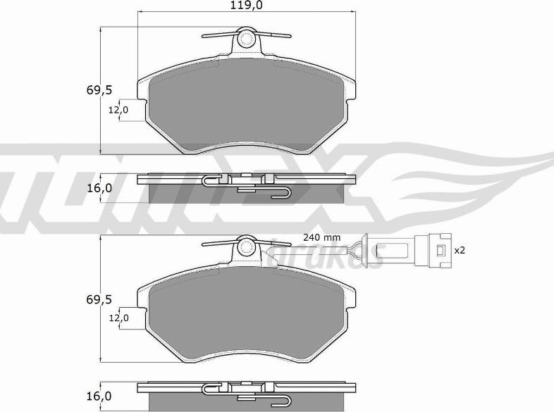 TOMEX brakes TX 10-631 - Тормозные колодки, дисковые, комплект autospares.lv