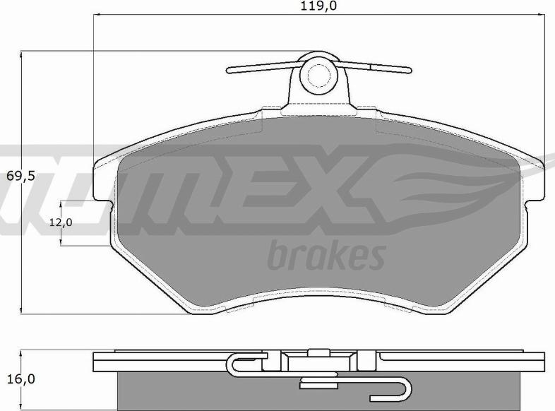 TOMEX brakes TX 10-63 - Тормозные колодки, дисковые, комплект autospares.lv