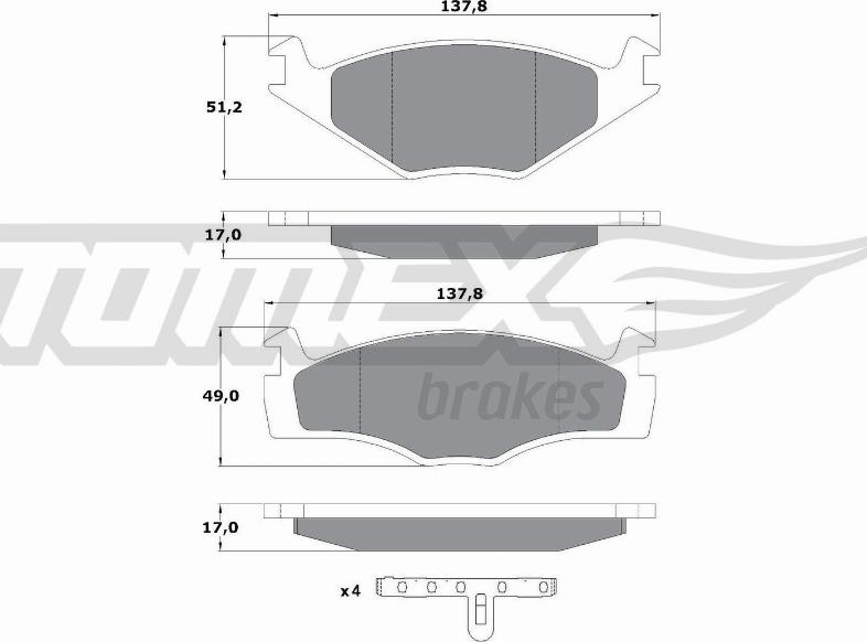 TOMEX brakes TX 10-141 - Тормозные колодки, дисковые, комплект autospares.lv