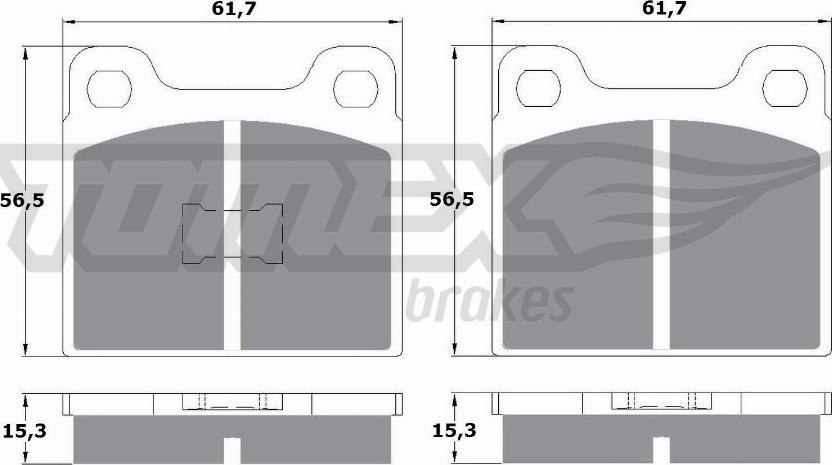 TOMEX brakes TX 10-16 - Тормозные колодки, дисковые, комплект autospares.lv