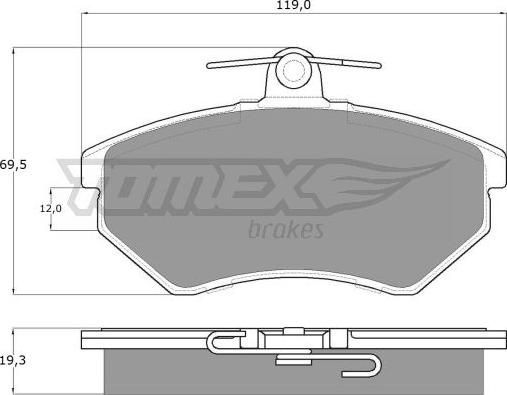 TOMEX brakes TX 10-11 - Тормозные колодки, дисковые, комплект autospares.lv