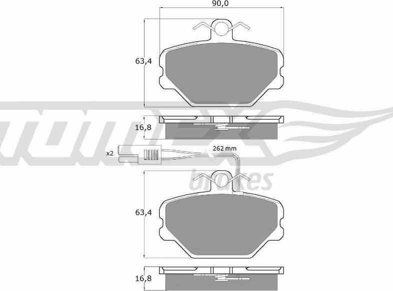 TOMEX brakes TX 10-391 - Тормозные колодки, дисковые, комплект autospares.lv