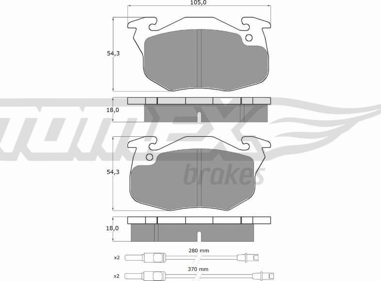 TOMEX brakes TX 10-341 - Тормозные колодки, дисковые, комплект autospares.lv