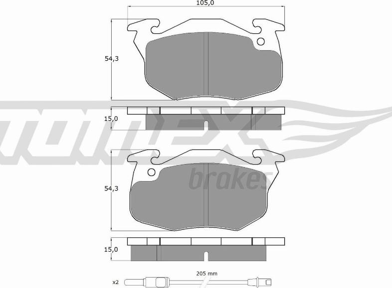 TOMEX brakes TX 10-342 - Тормозные колодки, дисковые, комплект autospares.lv