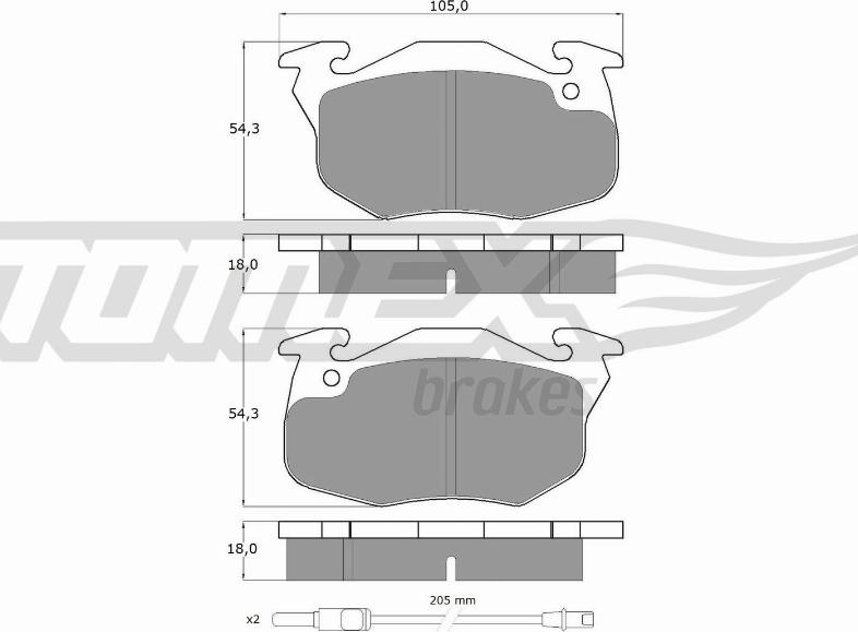 TOMEX brakes TX 10-34 - Тормозные колодки, дисковые, комплект autospares.lv