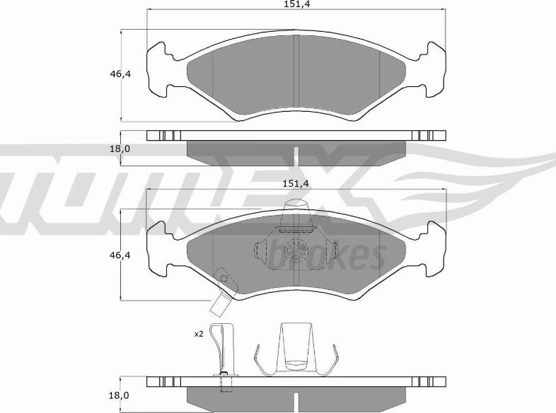 TOMEX brakes TX 10-29 - Тормозные колодки, дисковые, комплект autospares.lv