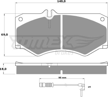 TOMEX brakes TX 10-202 - Тормозные колодки, дисковые, комплект autospares.lv