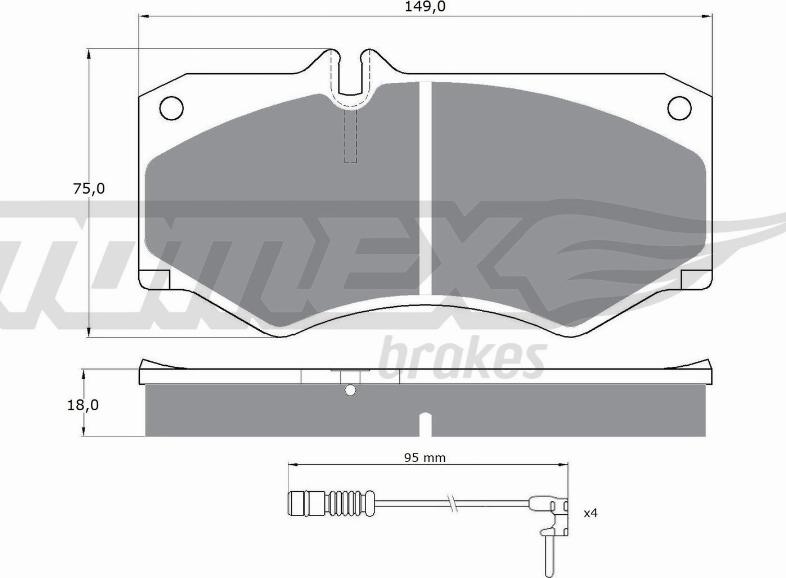 TOMEX brakes TX 10-202 - Тормозные колодки, дисковые, комплект autospares.lv