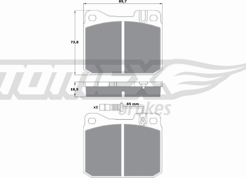 TOMEX brakes TX 10-225 - Тормозные колодки, дисковые, комплект autospares.lv