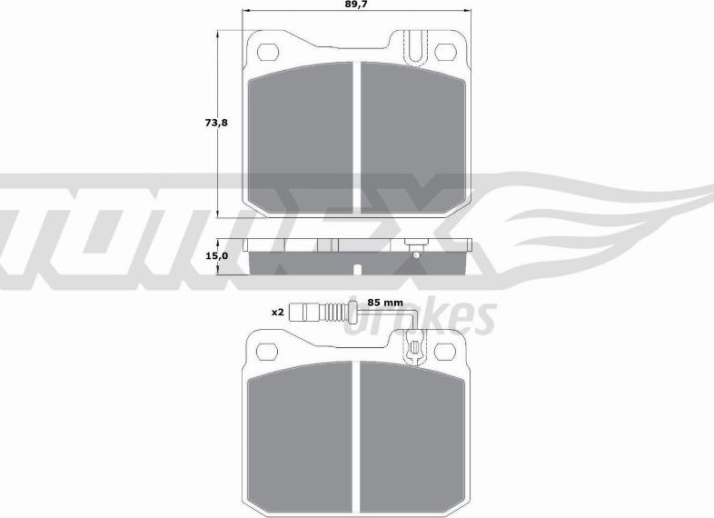 TOMEX brakes TX 10-221 - Тормозные колодки, дисковые, комплект autospares.lv