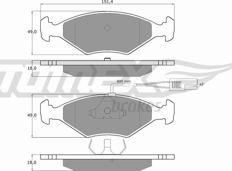 TOMEX brakes TX 10-792 - Тормозные колодки, дисковые, комплект autospares.lv