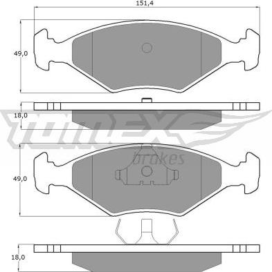 TOMEX brakes TX 10-79 - Тормозные колодки, дисковые, комплект autospares.lv