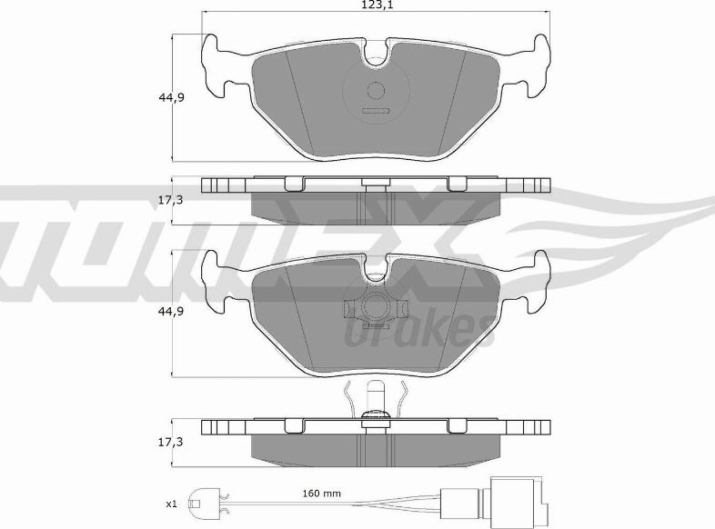 TOMEX brakes TX 10-701 - Тормозные колодки, дисковые, комплект autospares.lv