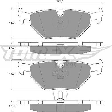 TOMEX brakes TX 10-70 - Тормозные колодки, дисковые, комплект autospares.lv