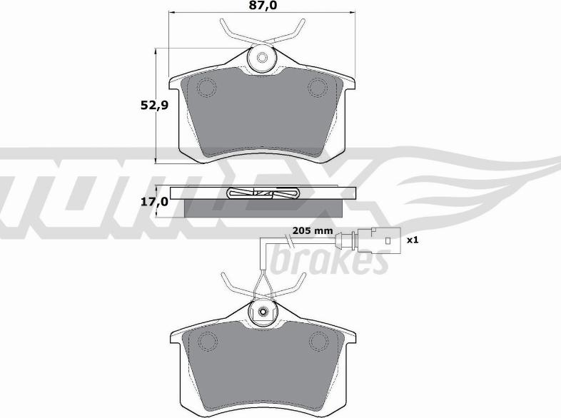 TOMEX brakes TX 10-782 - Тормозные колодки, дисковые, комплект autospares.lv