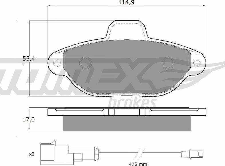 TOMEX brakes TX 10-721 - Тормозные колодки, дисковые, комплект autospares.lv