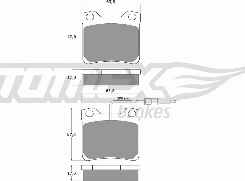 TOMEX brakes TX 11-95 - Тормозные колодки, дисковые, комплект autospares.lv