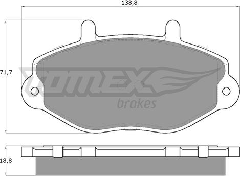 TOMEX brakes TX 11-92 - Тормозные колодки, дисковые, комплект autospares.lv