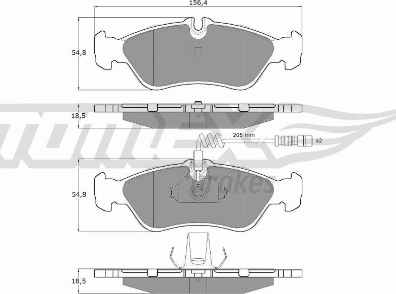 TOMEX brakes TX 11-491 - Тормозные колодки, дисковые, комплект autospares.lv