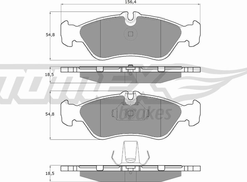 TOMEX brakes TX 11-49 - Тормозные колодки, дисковые, комплект autospares.lv