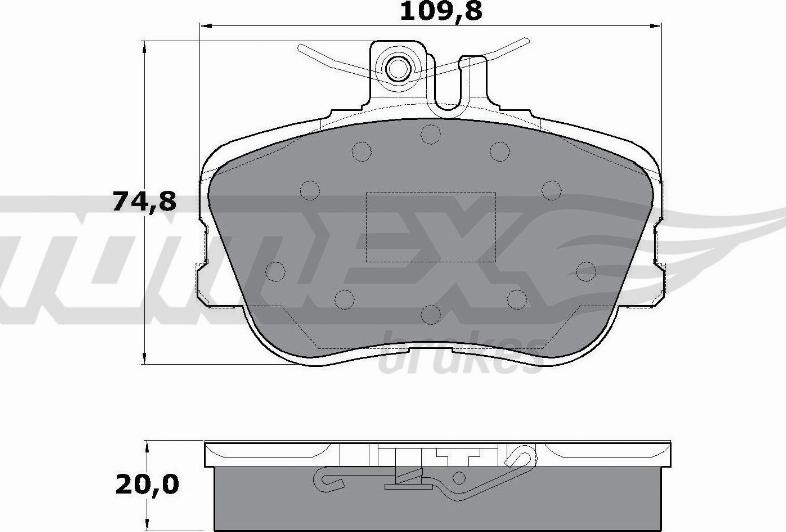TOMEX brakes TX 11-46 - Тормозные колодки, дисковые, комплект autospares.lv