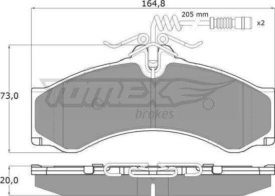 TOMEX brakes TX 11-481 - Тормозные колодки, дисковые, комплект autospares.lv