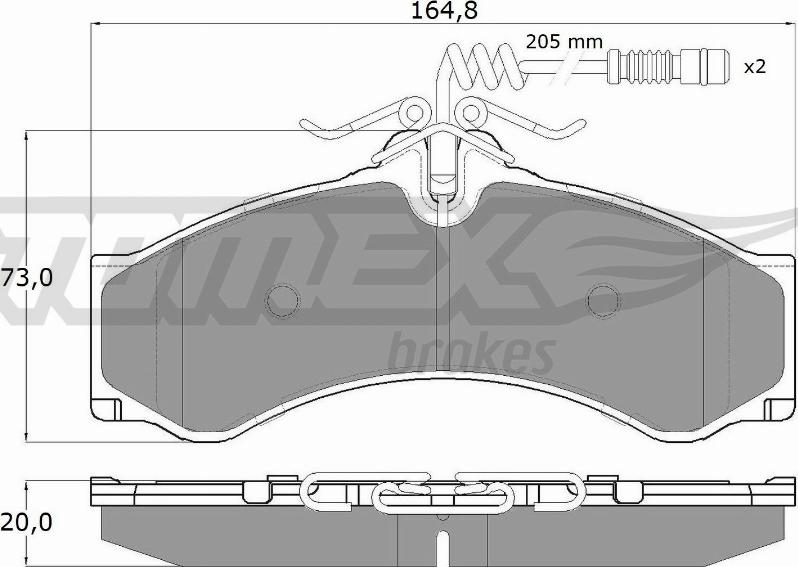 TOMEX brakes TX 11-481 - Тормозные колодки, дисковые, комплект autospares.lv