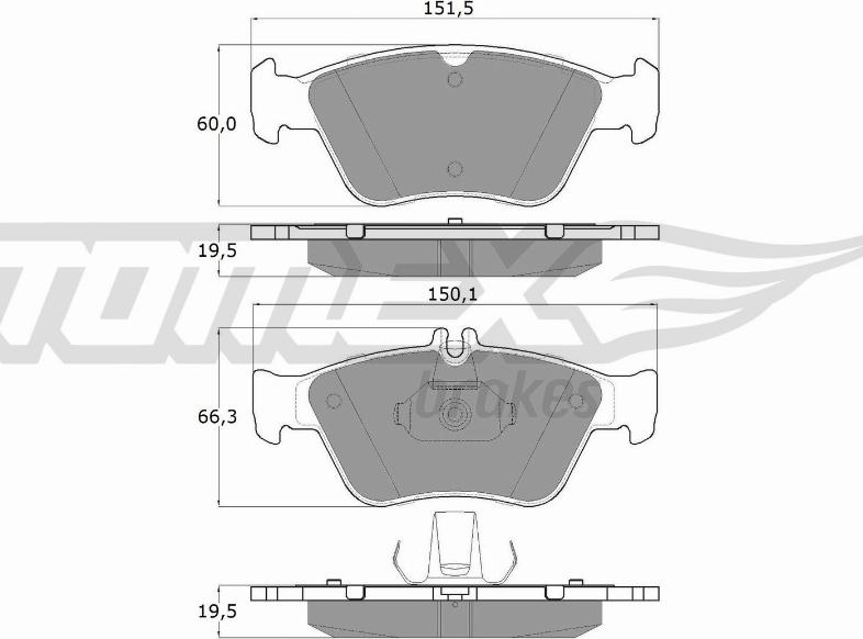 TOMEX brakes TX 11-47 - Тормозные колодки, дисковые, комплект autospares.lv