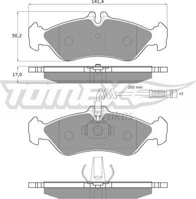 TOMEX brakes TX 11-501 - Тормозные колодки, дисковые, комплект autospares.lv