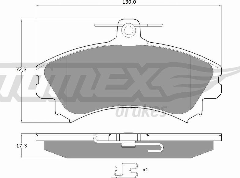 TOMEX brakes TX 11-521 - Тормозные колодки, дисковые, комплект autospares.lv