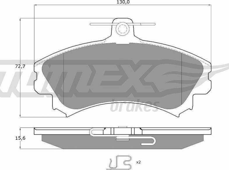 TOMEX brakes TX 11-52 - Тормозные колодки, дисковые, комплект autospares.lv