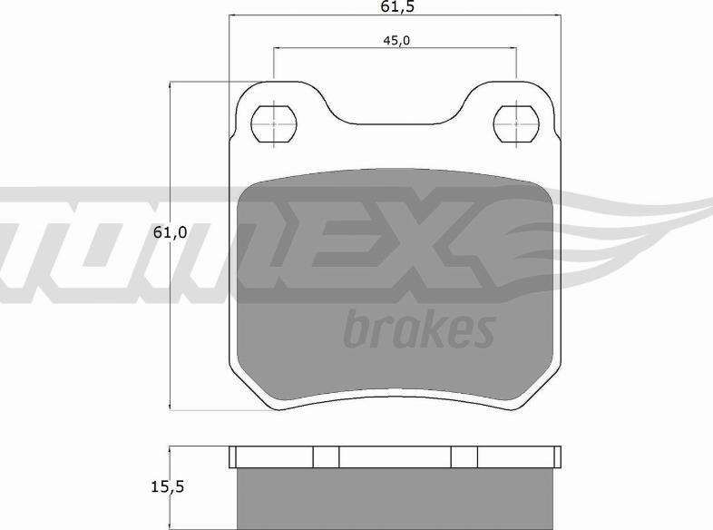 TOMEX brakes TX 11-60 - Тормозные колодки, дисковые, комплект autospares.lv