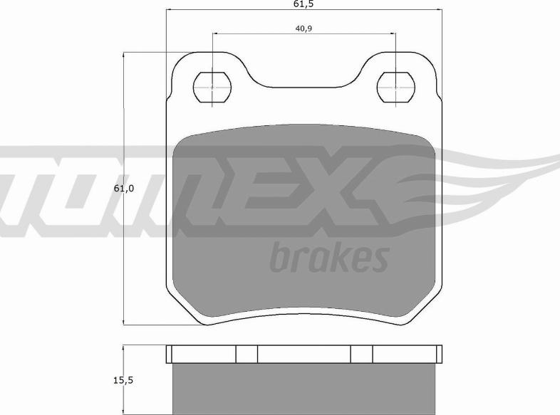 TOMEX brakes TX 11-61 - Тормозные колодки, дисковые, комплект autospares.lv