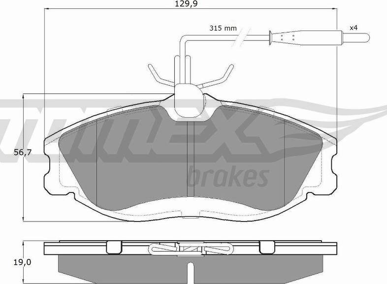 TOMEX brakes TX 11-62 - Тормозные колодки, дисковые, комплект autospares.lv