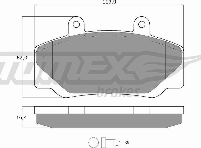 TOMEX brakes TX 11-67 - Тормозные колодки, дисковые, комплект autospares.lv