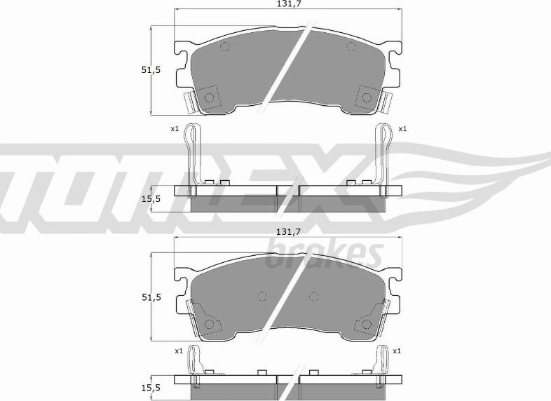 TOMEX brakes TX 11-02 - Тормозные колодки, дисковые, комплект autospares.lv