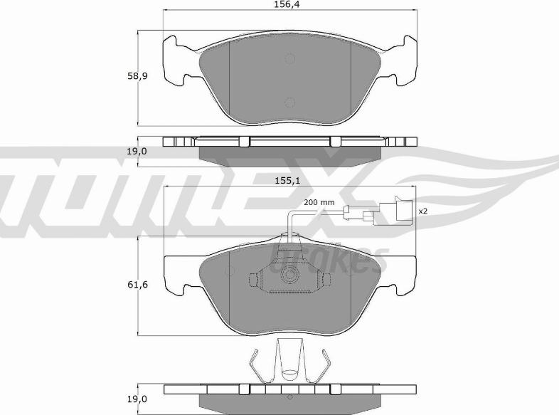 TOMEX brakes TX 11-84 - Тормозные колодки, дисковые, комплект autospares.lv