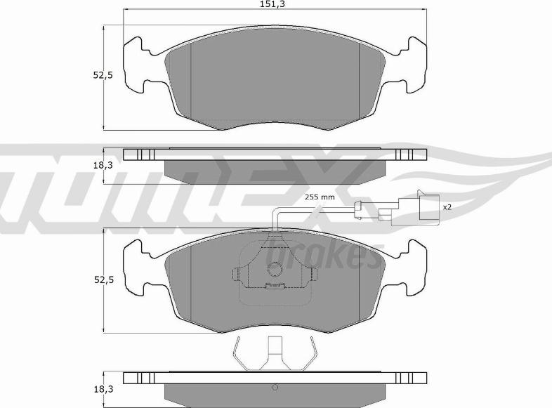 TOMEX brakes TX 11-86 - Тормозные колодки, дисковые, комплект autospares.lv