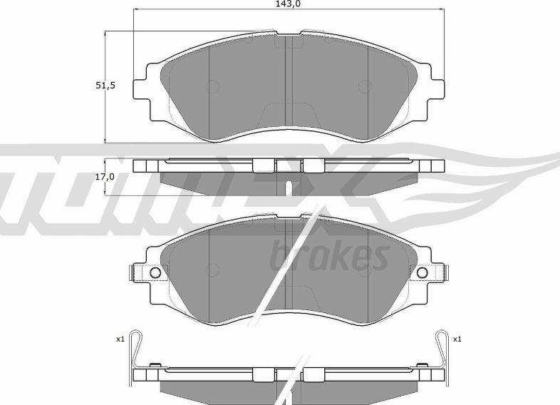 TOMEX brakes TX 11-80 - Тормозные колодки, дисковые, комплект autospares.lv