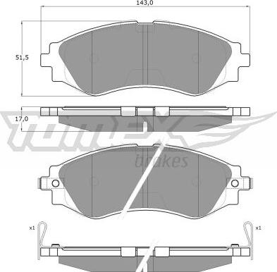 TOMEX brakes TX 11-80 - Тормозные колодки, дисковые, комплект autospares.lv