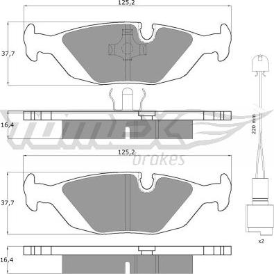 TOMEX brakes TX 11-301 - Тормозные колодки, дисковые, комплект autospares.lv