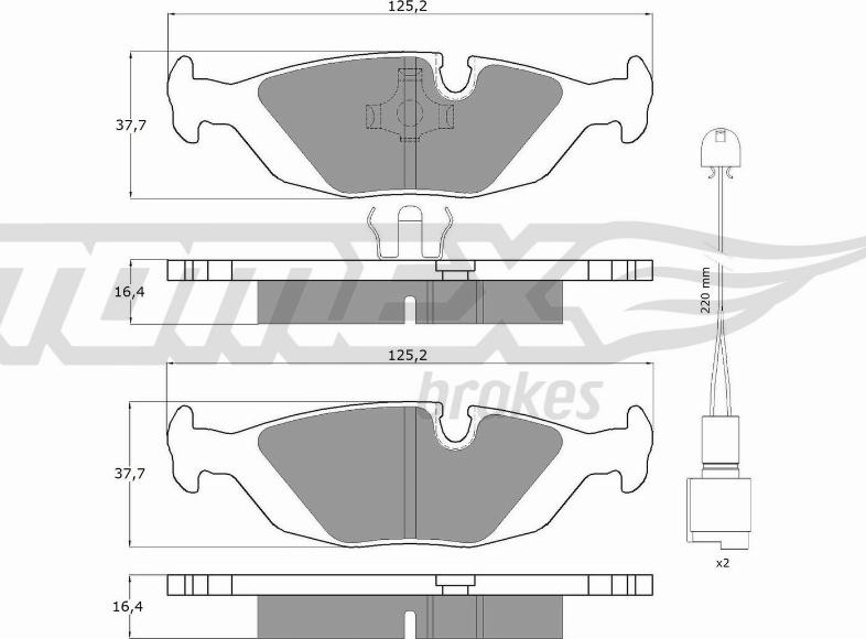 TOMEX brakes TX 11-301 - Тормозные колодки, дисковые, комплект autospares.lv