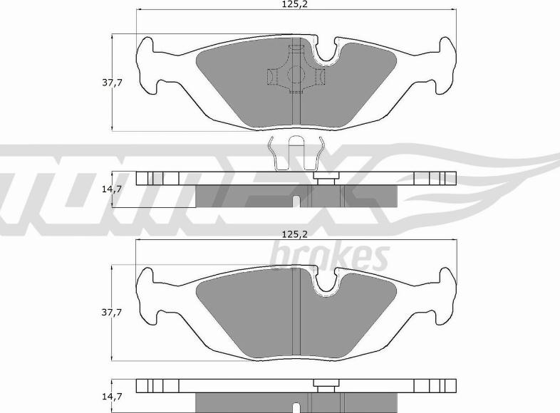 TOMEX brakes TX 11-302 - Тормозные колодки, дисковые, комплект autospares.lv